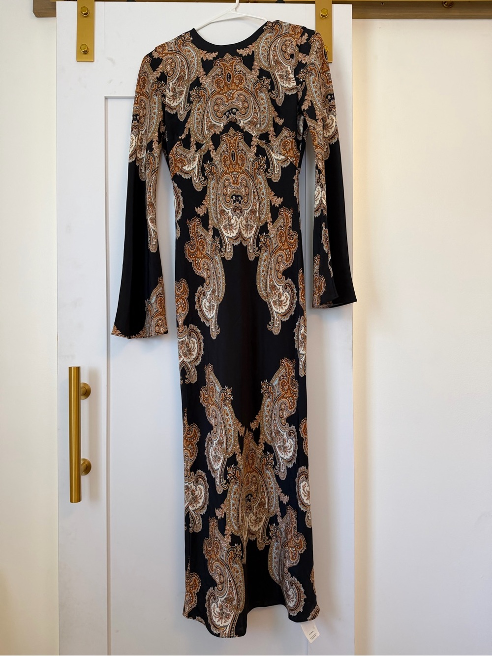 Veronica Beard Lupita Paisley Maxi Dress Black Multi Silk Blend
